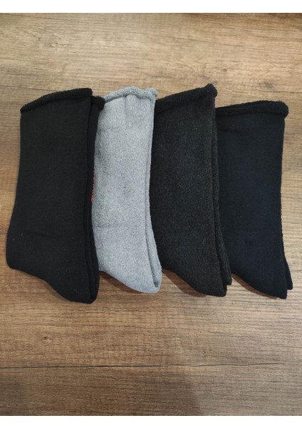 Lastiksiz Diyabetik Termal Çorap 4 Çift Kalın Içi Havlu