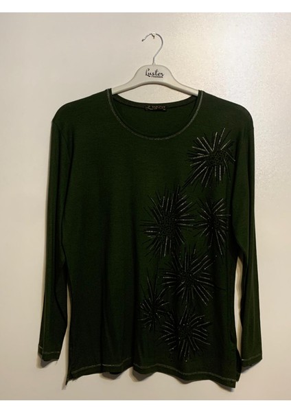 Yeşil Taşlı Kadın Bluz