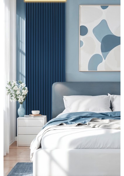 Mdf Ahşap Akustik Duvar Paneli 60X275 cm - Mavi fiyatları