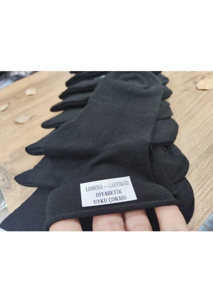 12 Çift Kadın Lastiksiz Çorap Dikişsiz Rahat Lastik Düz Pamuklu Diyabetik Orta Konç fiyatları