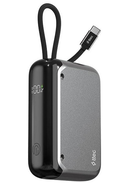 Recharger LCD 10.000MAH Pd 30W Usb-C Dahili Kablolu Taşınabilir Hızlı Şarj Aleti/Powerbank 2BB228