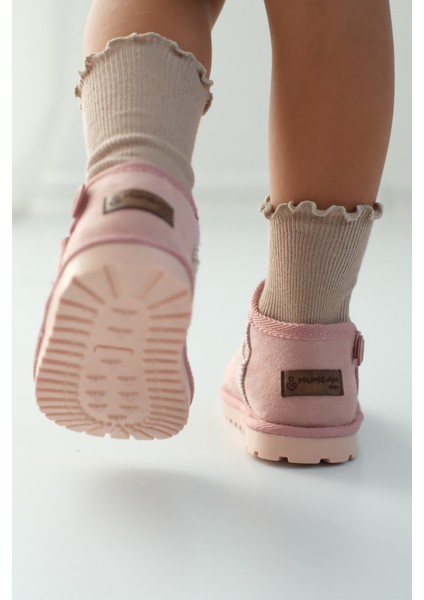 Kodiaq Kız Çocuk ve Bebek Kışlık Süet Pembe Bot | Ortopedik Kaymaz Taban, Sıcak Tutan Kürklü Bot