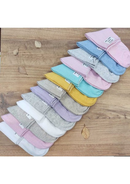 12 Çift Kadın Lastiksiz Çorap Dikişsiz Rahat Lastik Düz Pamuklu Diyabetik Orta Konç