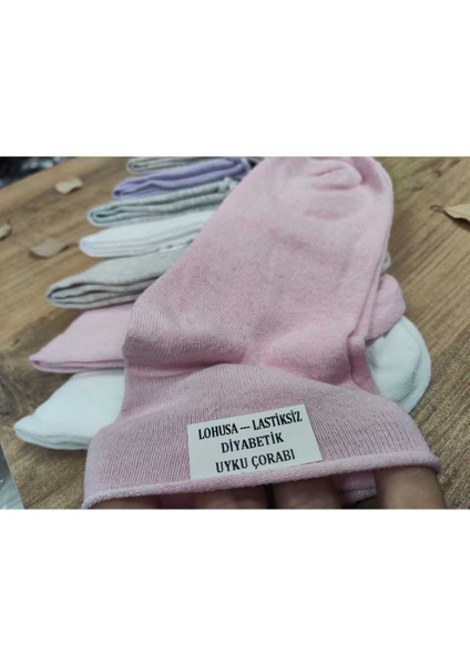 12 Çift Kadın Lastiksiz Çorap Dikişsiz Rahat Lastik Düz Pamuklu Diyabetik Orta Konç fiyatları