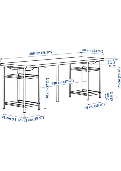 Lagkapten / Spand Çalışma Masası Venge Siyah 200 x 60 cm fiyatları