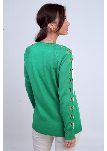 Kadın Kolu Şerit Dekolteli Triko Bluz fırsatları