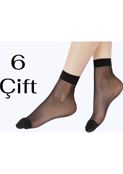 Kadın 6 Çift Ince 20 Denye Mat Soket Pantolon Çorabı
