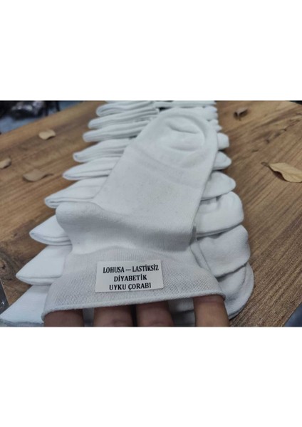 12 Çift Kadın Lastiksiz Çorap Dikişsiz Rahat Lastik Düz Pamuklu Diyabetik Orta Konç fiyatları