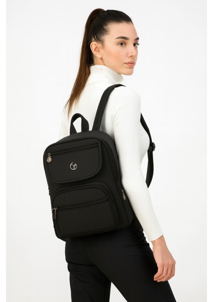 Kadın Suni Deri Çok Bölmeli Sırt Çantası Suya Dayanıklı Orta Boy Sırt Çantası modelleri