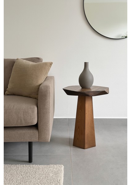 Ceviz Renk Doğal Masif Ahşap Mantar Sehpa – Tekli Yan Sehpa Tasarımı fiyatları