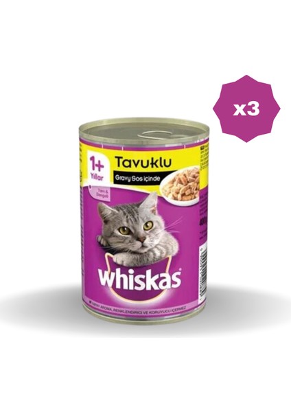 Kedi Maması Tavuklu Kıymalı 400 gr - (3 Adet)