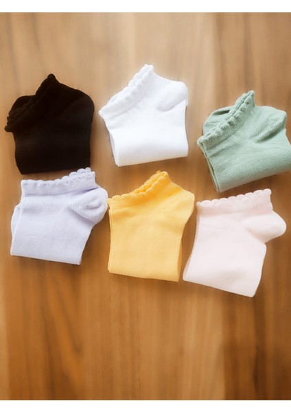 6'lı Rengarenk Pamuklu Kadın Çorap fırsatları