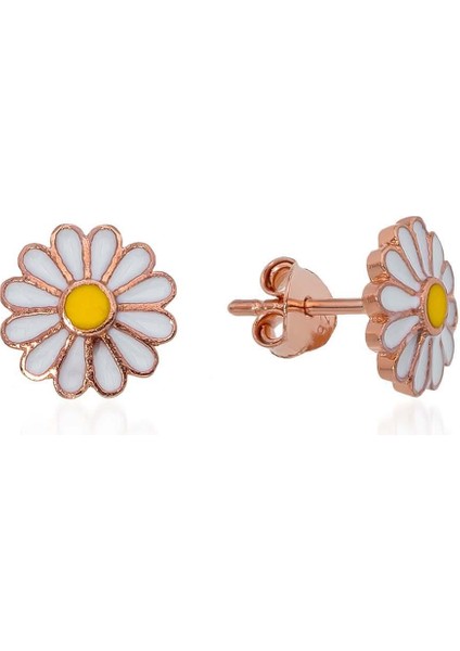 Mineli Papatya Motifli Gümüş Küpe fırsatları