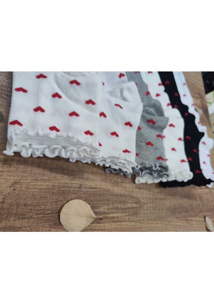 6 Çift Kadın Pamuklu Dikişsiz Kaliteli Kalpli Kıvrık Konç fiyatları