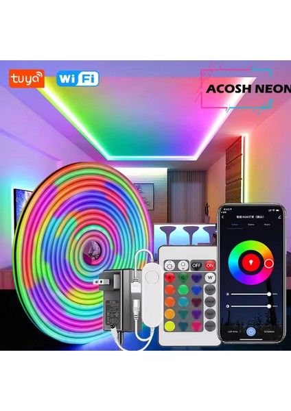 Çok Fonksiyonlu Ayarlanabilir Şerit LED Işık Kumandalı - Uygulama Kontrollü modelleri
