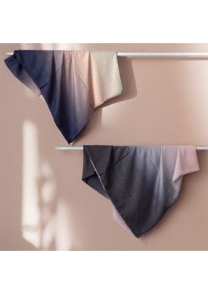 Gece Perdesi Jakarlı Ikili Degrade Şal Seti