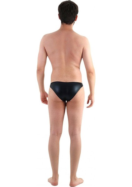 Quıver – Siyah Deri Görünümlü Fermuarlı Fantezi Erkek Slip modelleri