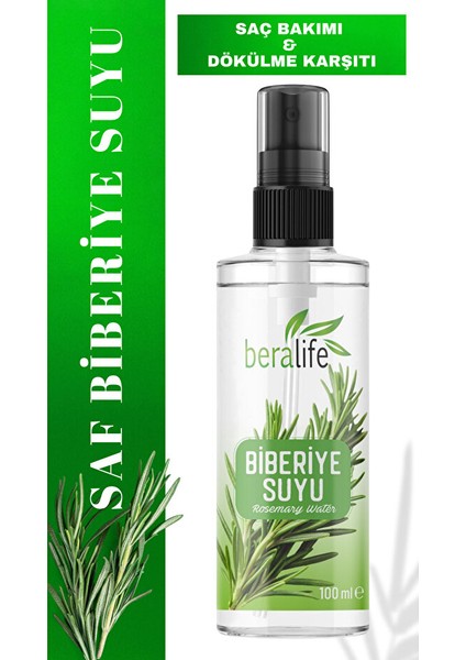 Biberiye Suyu Dökülme Karşıtı ve Saç Uzamasını Destekleyici Saç Toniği %100 Doğal ve Saf 100 ml