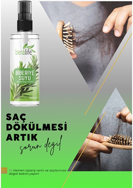 Biberiye Suyu Dökülme Karşıtı ve Saç Uzamasını Destekleyici Saç Toniği %100 Doğal ve Saf 100 ml modelleri