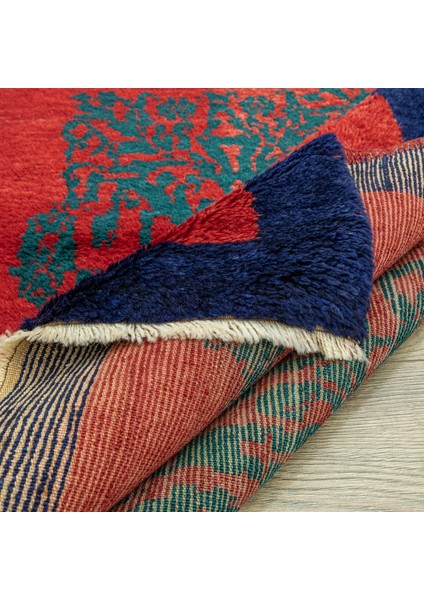 Kumralı Kırmızı El Dokuma Tülü Halı 133X147 cm