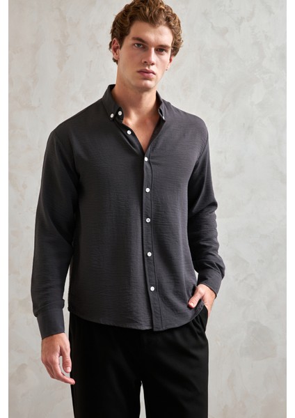 Erkek Oversize Kesim Aerobin Gömlek