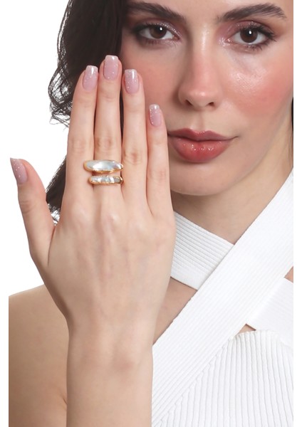 Kadın Tel Sarma Dolama Model El Yapımı Tasarım Inci Yüzük