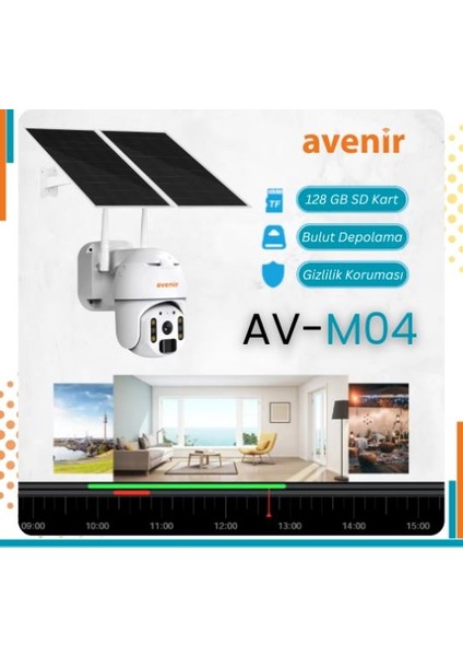 AV-M04 4 Mp Solar Sistem 4g Sim Kartlı Solar Panelli Ip Speed Dome Ptz Kamera fırsatları