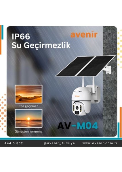AV-M04 4 Mp Solar Sistem 4g Sim Kartlı Solar Panelli Ip Speed Dome Ptz Kamera indirimleri