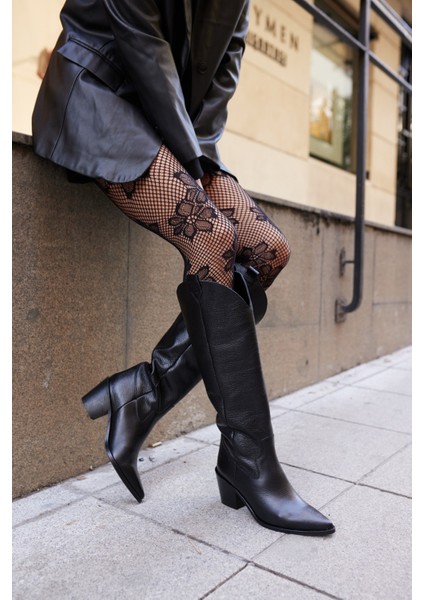 Wanda Kadın Siyah Gercek Deri Western Çizme fiyatları