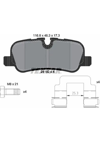 2419201 Arka Fren Balatasi 5H322C562AC AH222M008AA LR010664