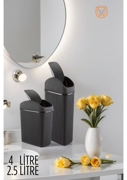 Çöp Kovası 2 Boy Set Siyah
