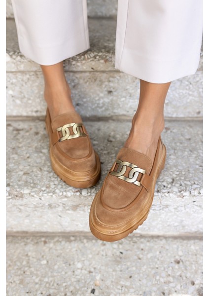 Dimata Kadin Taba Suet Oxford Ayakkabi