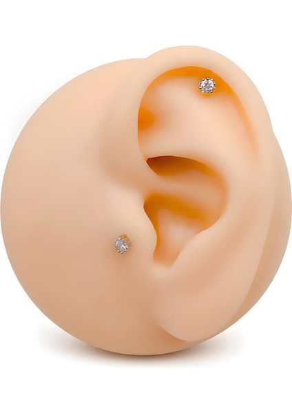 Cerrrahi Çelik Piercing ( Pirsing ) Mini Tek Taşlı Tragus Helix Piercing (1ADET) fiyatları