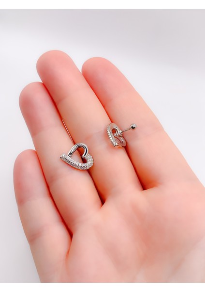 Cerrrahi Çelik Piercing ( Pirsing ) Tasarım Kalpli Tragus Helix Piercing (1ADET) modelleri