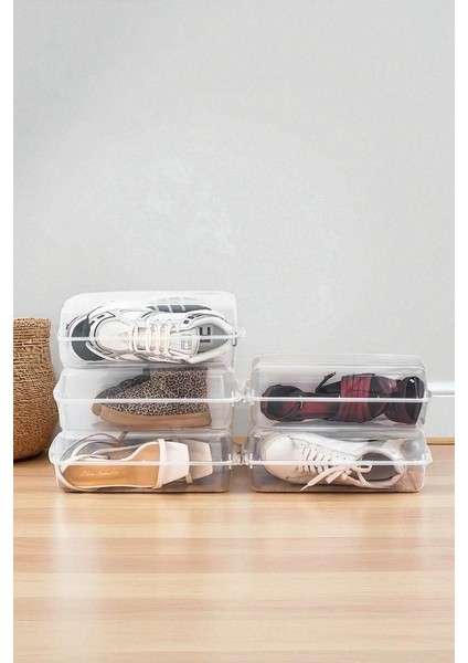 10'lu Kadın ve Çocuk Için Ayakkabı Kutusu Şeffaf Ayakkabı Saklama ve Dolap Içi Düzenleyici Organizer indirimleri