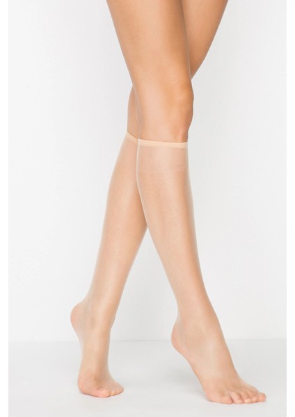 9'lu Eko Paket Yok Gibi 5 Den Pantolon Çorabı - Ultra Şeffaf Parlak Görünümlü Dizaltı Çorap