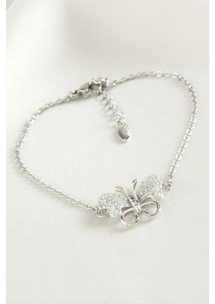 Kelebek Zirkon Taşlı Çelik Bileklik modelleri