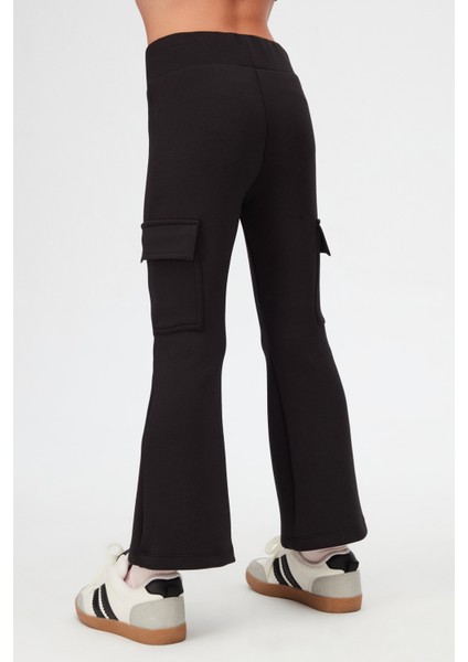 Siyah Kız Çocuk Skuba Kargo Cepli Pantolon modelleri