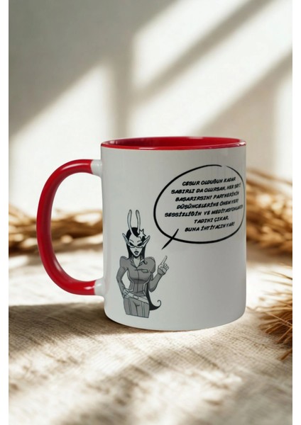 Koç Burcu Porselen Kupa – Burç Özellikli Kırmızı Kulplu Kahve Fincanı Hediye fırsatları