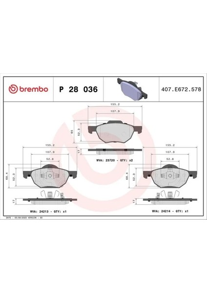 P28036 On Fren Balatasi 45022SEAE01 45022SEAEZ1