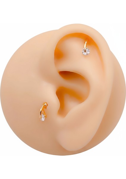Cerrrahi Çelik Piercing ( Pirsing ) Dönen Tek Taşlı Tragus Helix Piercing (1ADET) fiyatları