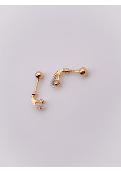 Cerrrahi Çelik Piercing ( Pirsing ) Dönen Tek Taşlı Tragus Helix Piercing (1ADET) fırsatları