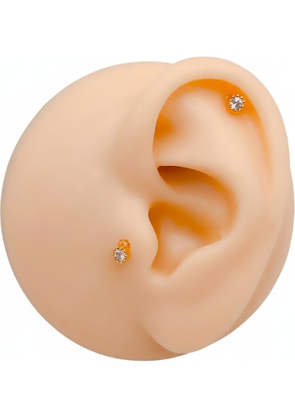 Cerrrahi Çelik Piercing ( Pirsing ) Mini Tek Taşlı Tragus Helix Piercing (1ADET) fiyatları