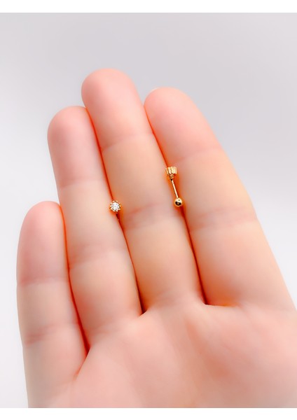 Cerrrahi Çelik Piercing ( Pirsing ) Mini Tek Taşlı Tragus Helix Piercing (1ADET) modelleri