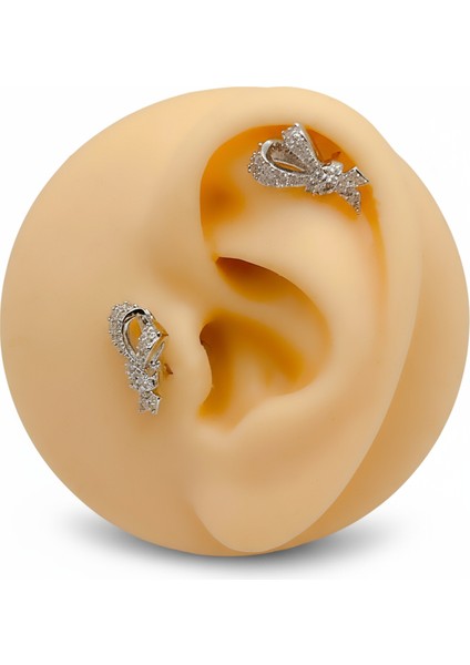 Cerrrahi Çelik Piercing ( Pirsing ) Tasarım Kalpli Tragus Helix Piercing (1ADET)