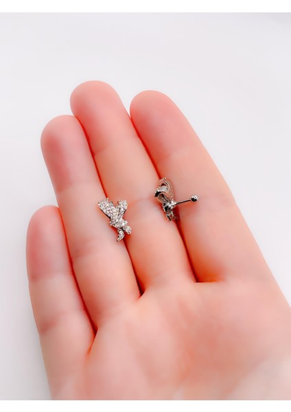 Cerrrahi Çelik Piercing ( Pirsing ) Tasarım Kalpli Tragus Helix Piercing (1ADET) fiyatları