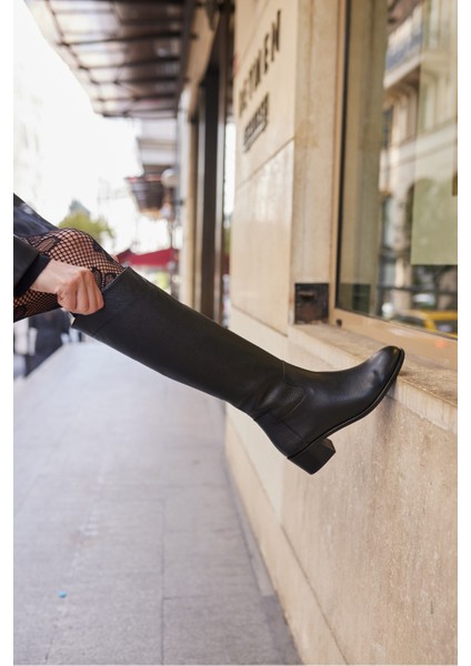 Nihalli Kadın Siyah Gercek Deri Çizme indirimleri