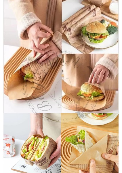 Mdb Vintage Gazete Desenli Sunum Kağıdı 50 Adet