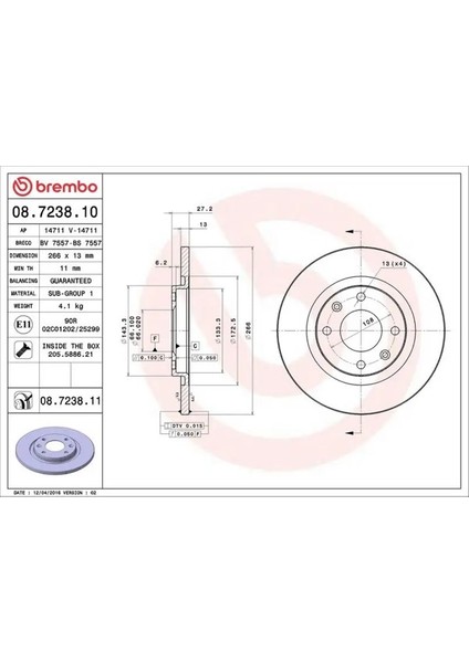 08723811 Fren Diski On 1608691680 1613191280 1618890380 (2 Adet Fiyatıdır)
