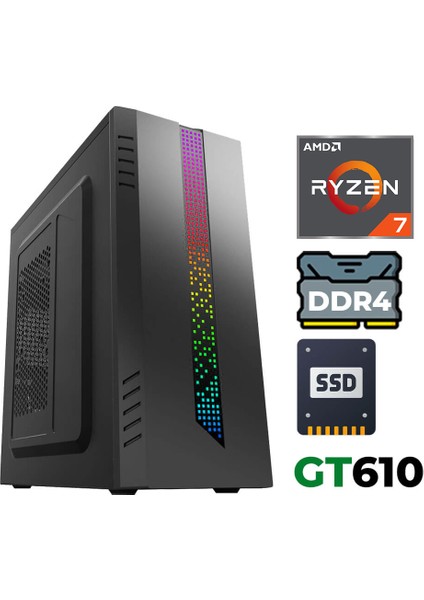 XSR1216 Ryzen 7 5700X 32GB Ram 2tb M.2 Nvme SSD 2gb GT610 Ultra Performanslı Ofis Bilgisayarı